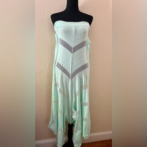 Ioanna Kourbela Mint Green Strapless Knit Jumpsuit Size Small
